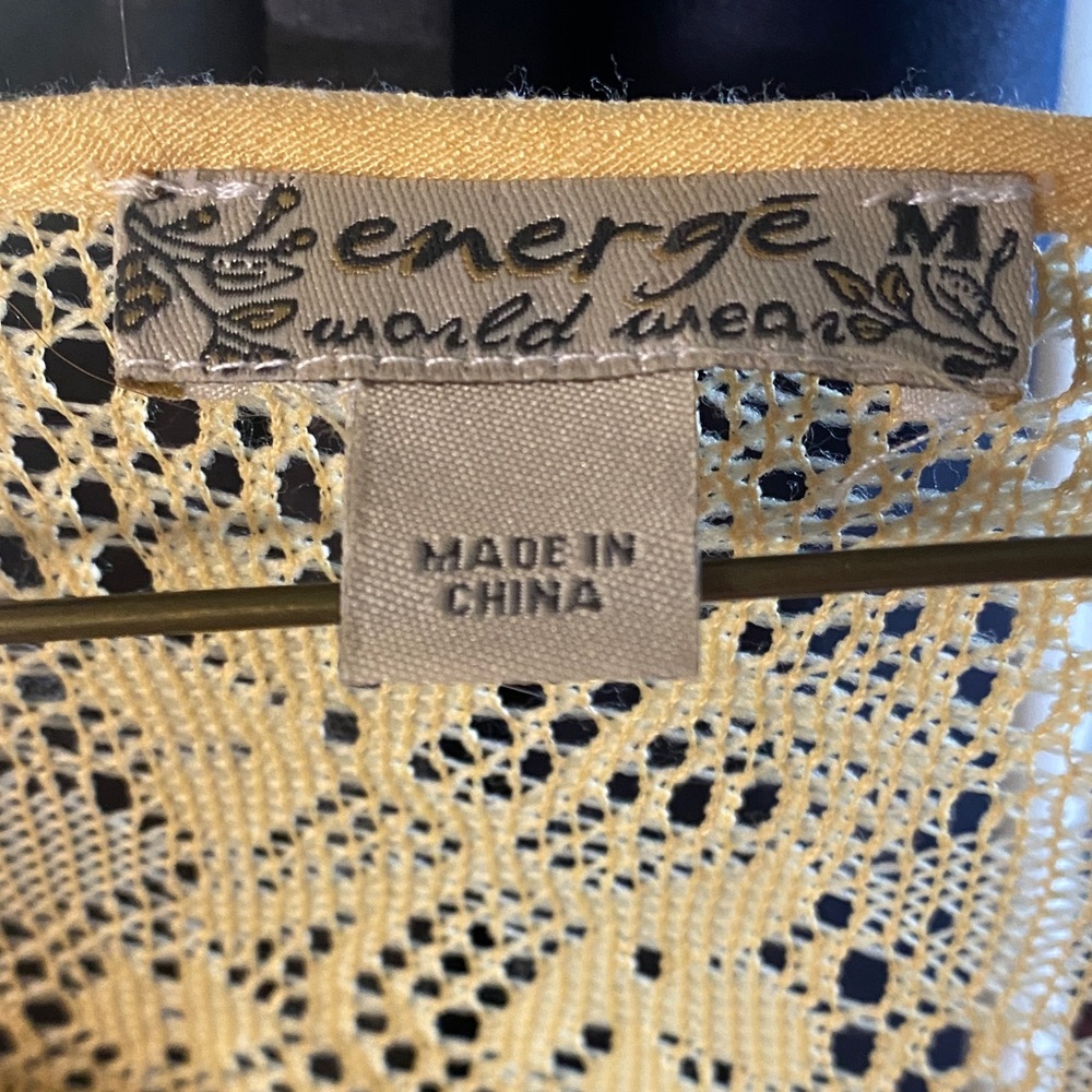 Energe Women's Yellow Lace Blouse